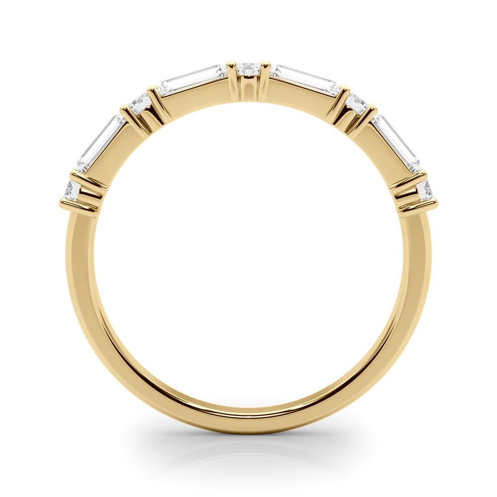 0.70 ct. Round And Baguette Diamond Band Shared Prong-VIRABYANI